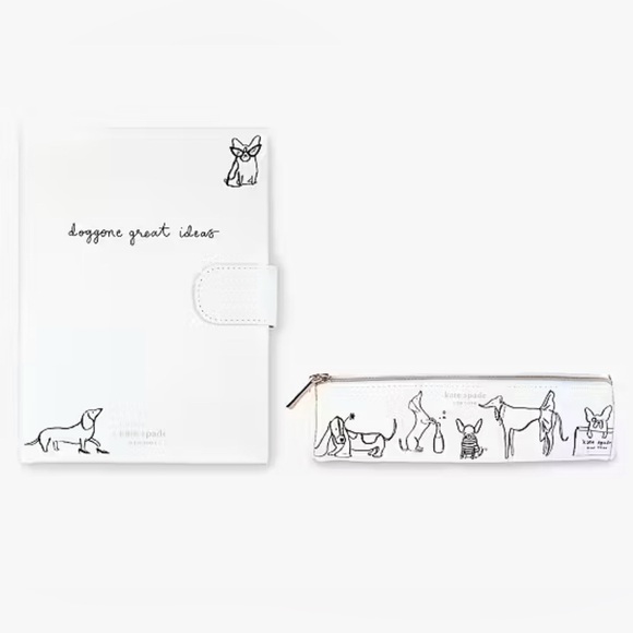 NIB kate spade Dog Party Journal & Pen Case Set Magnetic Closure - Picture 2 of 6